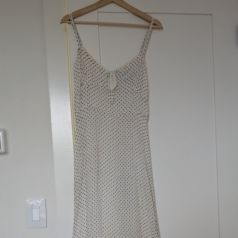 Reformation white polka maxi dress in 6